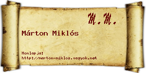 Márton Miklós névjegykártya