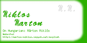 miklos marton business card