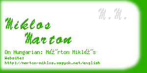 miklos marton business card